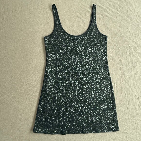 Express Dreamweight Cotton Charcoal Gray Sequin Tank Top Mini Dress Size‎ S - Picture 6 of 10